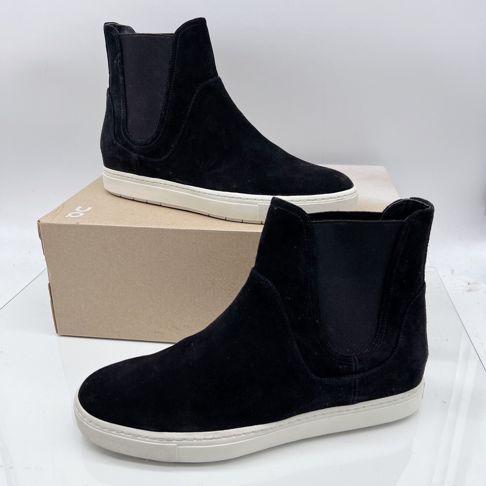 Vince Nira Ankle Chelsea Boots Bootie Sneaker Black Suede Water Repellent US 9.5 - Picture 2 of 13